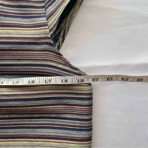 Zara W/B Collection Jacquard Metallic Striped Cropped Blouse Size Large - Picture 12 of 13